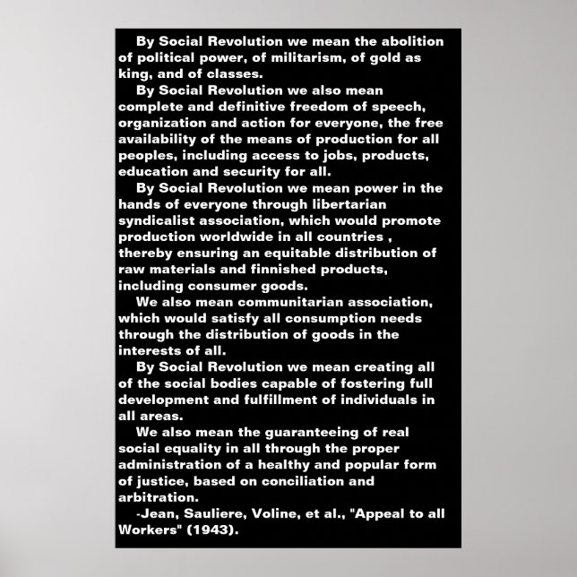 Social Revolution poster (Front)