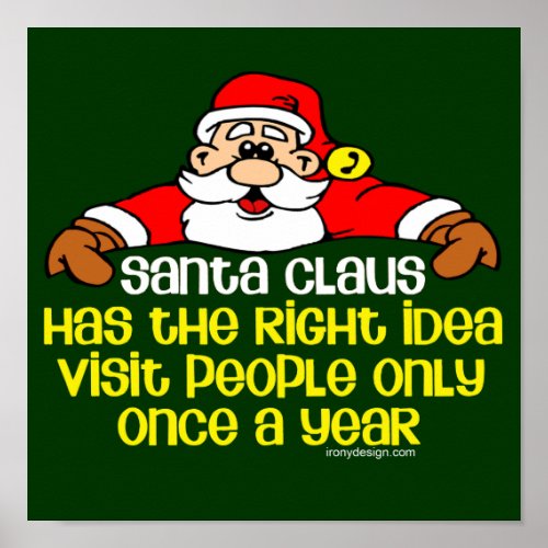 Social Santa Humor Dark Poster