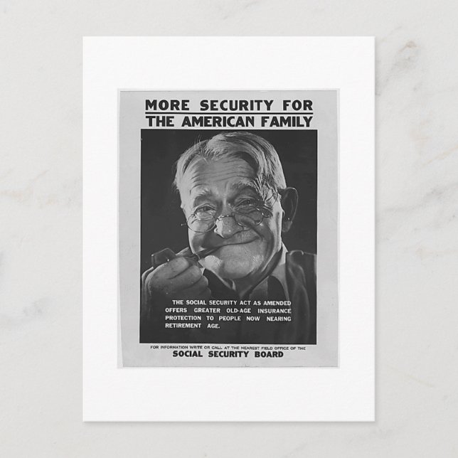Social Security Grandpa, 1930s - Customized Postcard (Front)