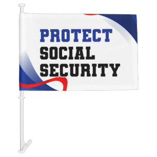Social Security Political Anti Trump Car Flag