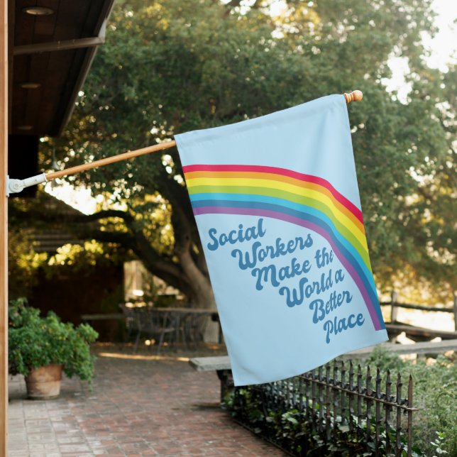 Social Services Office Rainbow Social Worker House Flag (In SItu)