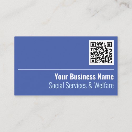 Social Services  Welfare QR Code Business Card