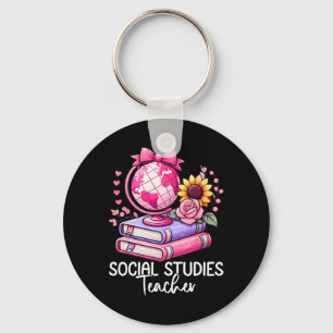 Social Studies History Teacher Earth Globe Back To Keychain