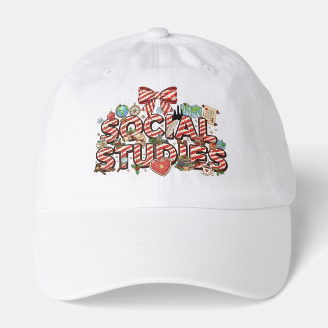 Social Studies Teacher Christmas Gift  Hat (Front)
