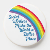 Social Work Inspirational Quote Cute Rainbow PopSocket (Popsocket)