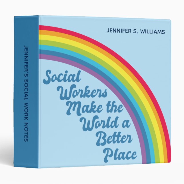 Social Work Inspirational Quote Rainbow Binder (Front/Spine)