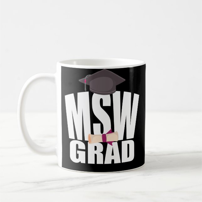 Social Work MSW Graduation Gift Coffee Mug Masters (Left)