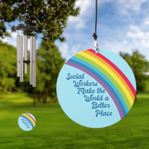Social Work Rainbow Cute Social Worker Wind Chime