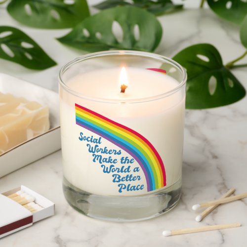 Social Work Rainbow Inspirational Quote Gift Scented Candle