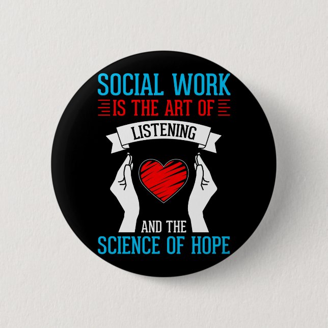 Social Work School Gift Mental Health Button (Front)
