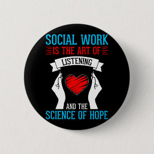 Social Work School Gift Mental Health Button