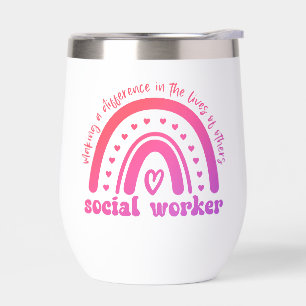 Social Worker Appreciation and Graduation Thermal Wine Tumbler