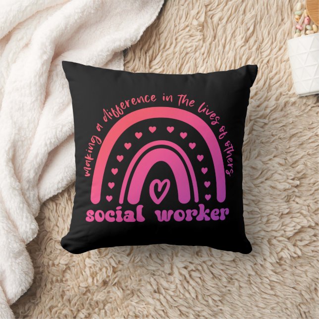 Social Worker Appreciation and Graduation Throw Pillow (Blanket)