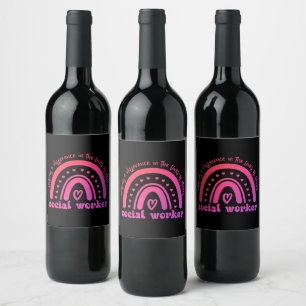 Social Worker Appreciation and Graduation Wine Label