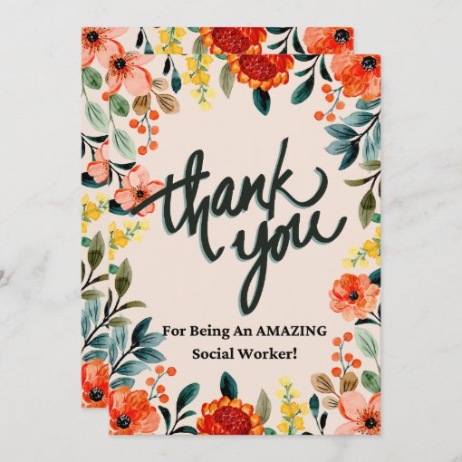 Social Worker Appreciation Card Zazzle 5315