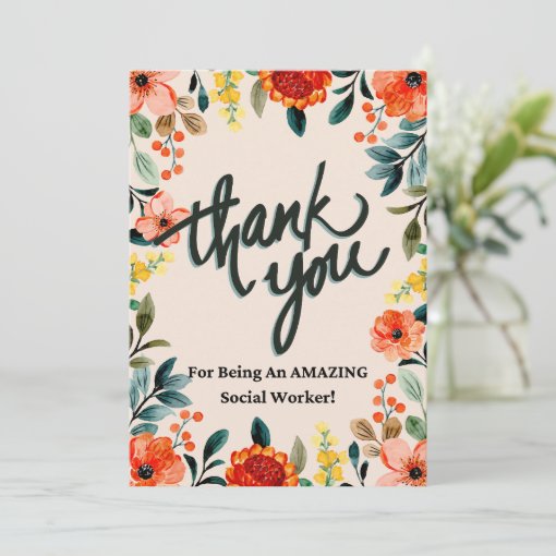 Social Worker Appreciation Card Zazzle
