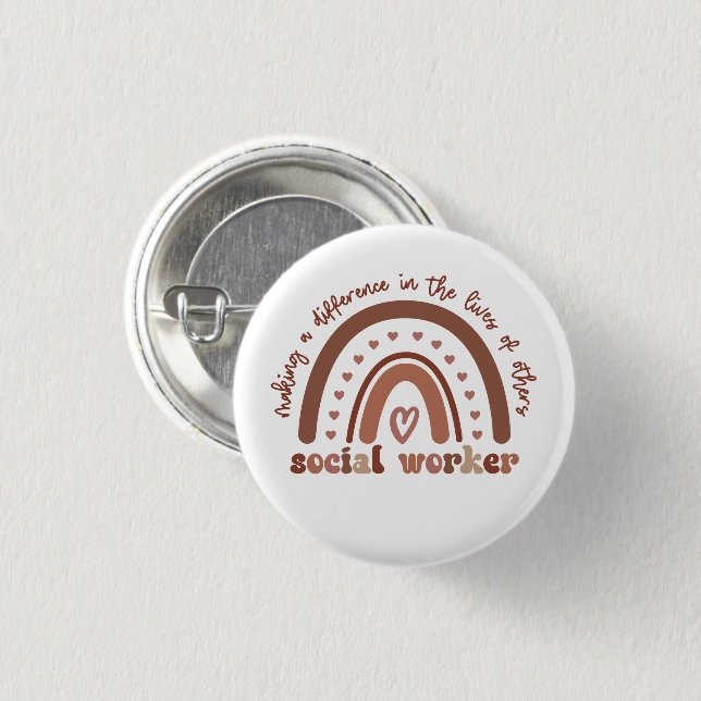 Social Worker Appreciation Graduation Gifts Button (Front & Back)