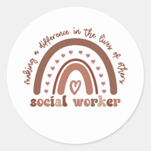 Social Worker Appreciation Graduation Gifts Classic Round Sticker