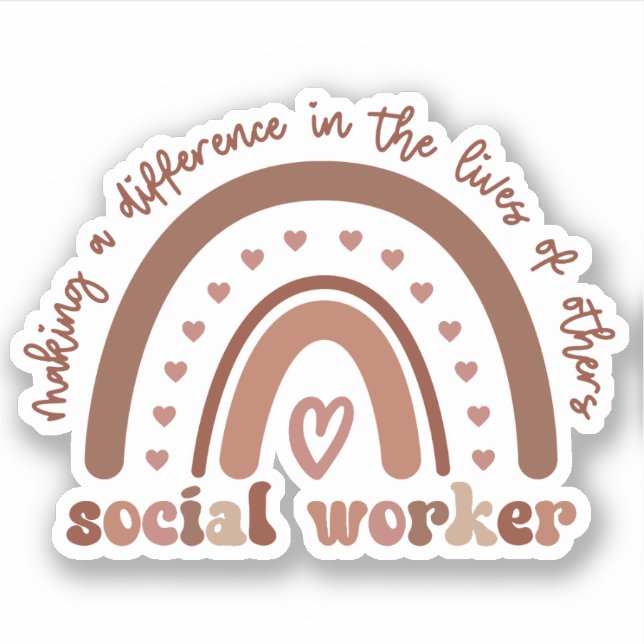 Social Worker Appreciation Graduation Gifts Sticker (Front)