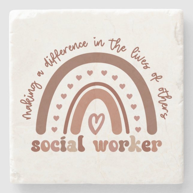 Social Worker Appreciation Graduation Gifts Stone Coaster (Front)