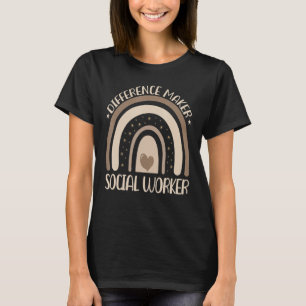Social Worker Are Difference Maker Rainbow Retro 1 T-Shirt