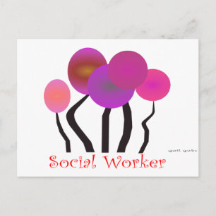 Social Worker Artsy Tree Design Gifts Postcard