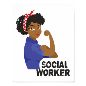 Social Worker Black Rosie School Gift Mental Poster