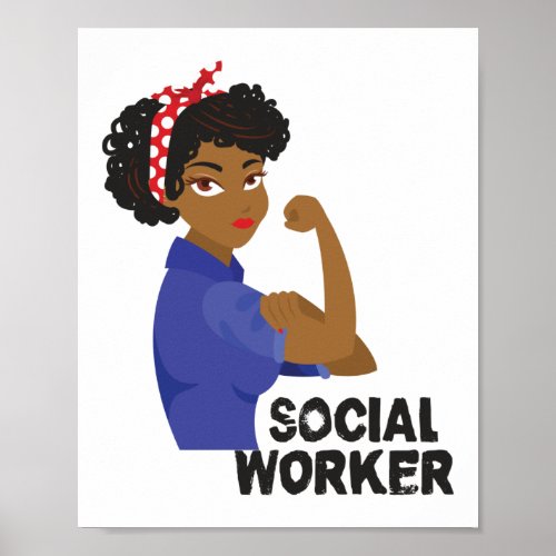 Social Worker Black Rosie The Riveter Poster
