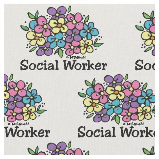 Social Worker Blooms Fabric