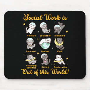 Social worker cat funny saying cats meme social mouse pad