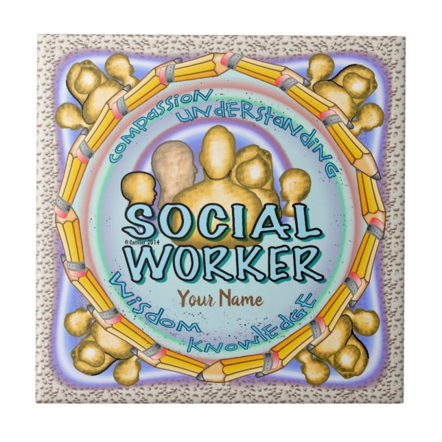 Social Worker  Ceramic Tile (Front)