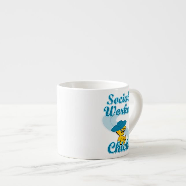 Social Worker Chick #3 Espresso Cup (Front Right)