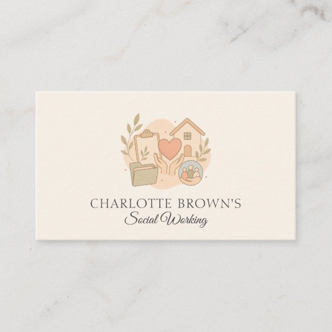 Social Worker Community Support Family Care Business Card