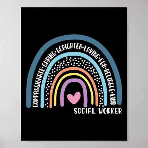 Social Worker Compassionate Caring Dedicated Poster