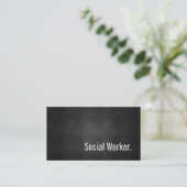 Social Worker Cool Black Metal Simplicity Business Card (Standing Front)