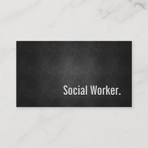 Customizable Social Worker Cool Black Metal Simplicity Business Card Template