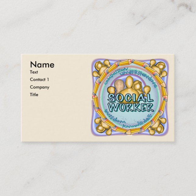 Social Worker custom business cards  (Front)
