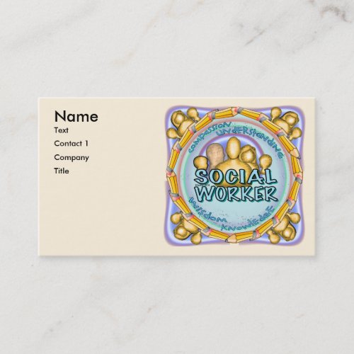 Social Worker custom name business cards
