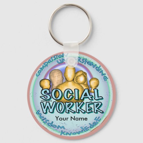 Social Worker custom name Keychain