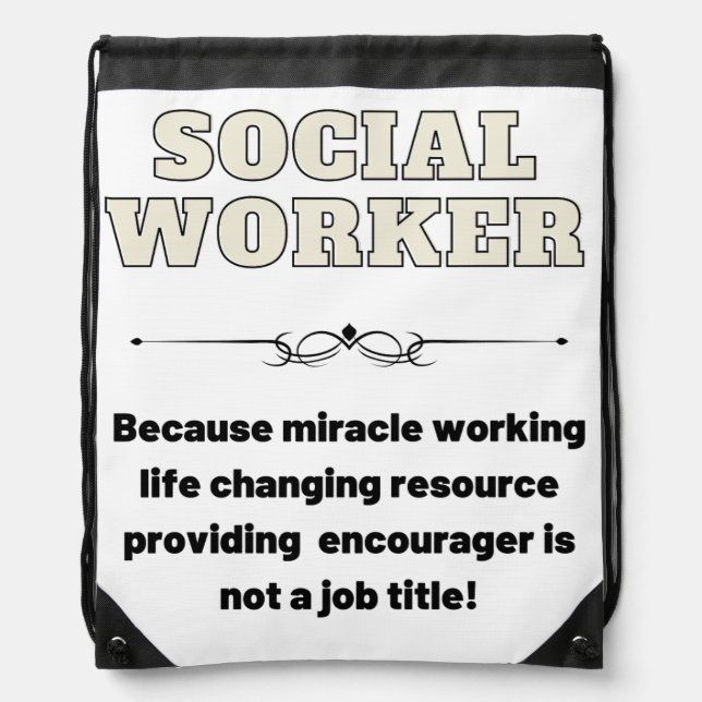 Social Worker Drawstring Bag (Front)