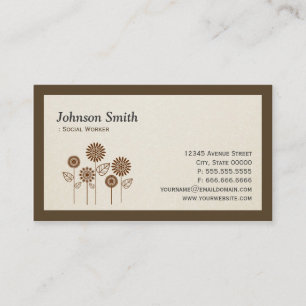 Social Worker - Elegant Tree Symbol Business Card