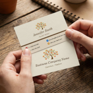 Social Worker - Elegant Tree Symbol Business Card