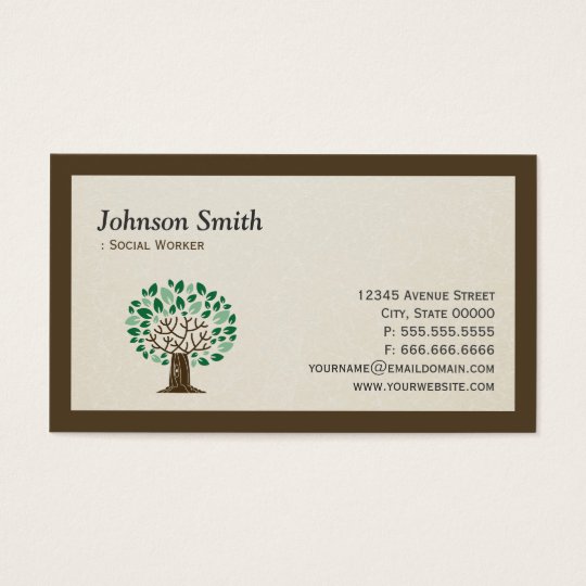 Social Worker - Elegant Tree Symbol Business Card | Zazzle.com