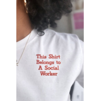 Social WORKER Embroidered Motivational Shirt gift
