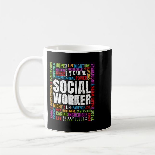 Social Worker Facts Funny Social Work Graphic Coffee Mug (Left)