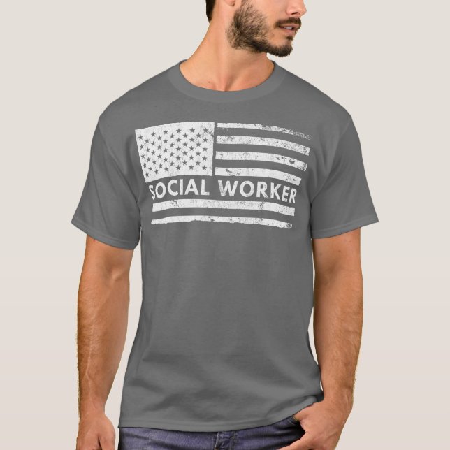 Social Worker Flag Social Work Social Change T-Shirt (Front)