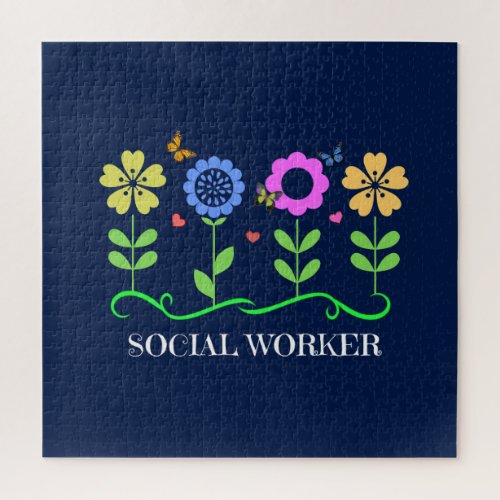 Social WorkerFlowers Hearts and Butterflies Jigsaw Puzzle