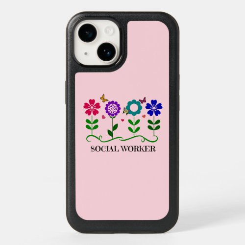 Social WorkerFlowers Hearts Butterflies OtterBox iPhone 14 Case