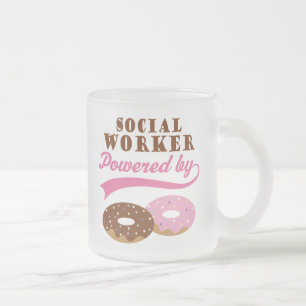 Social Worker Funny Gift Frosted Glass Coffee Mug