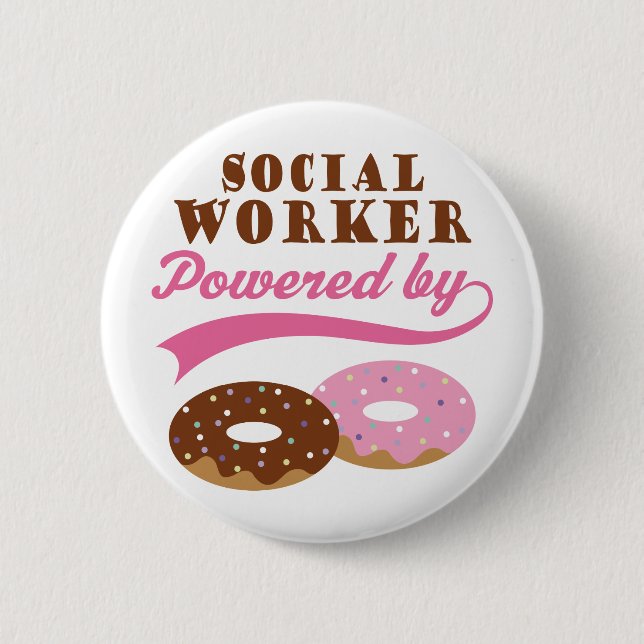 Social Worker Funny Gift Pinback Button (Front)